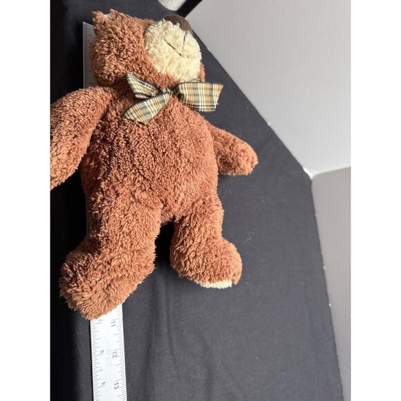 Goffa Int. Adorable Brown Plush Teddy Bear With Plaid Bow Tie For Children Ages - Picture 3 of 8